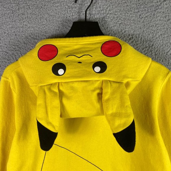 Pikachu Pokemon Hoodie Size XL Costume Jacket Sweatshirt Youth Full Zip Yellow - Picture 7 of 10